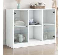 Homgoday Aparador blanco 101,5 x 37 x 75,5 cm de madera multicapa para muebles mesitas de noche, dormitorio, mesilla de noche, aparador para dormitorio, armario de suelo