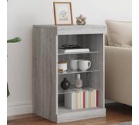 Homgoday Aparador con luces LED gris Sonoma 41 x 37 x 67 cm, mueble aparador, armario de suelo, muebles de oficina, mesilla de noche, mesita de noche, aparador para dormitorio