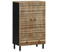 Homgoday Aparador de 60 x 33,5 x 110 cm de madera maciza de mango en bruto, mueble de suelo, muebles de oficina, mesilla de noche, aparador para dormitorio