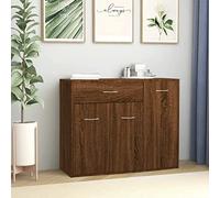 Homgoday Aparador de roble marrón 88 x 30 x 70 cm de madera multicapa para muebles mesitas de noche, dormitorio, mesilla de noche, aparador para dormitorio, armario de suelo