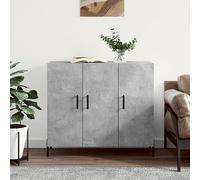 Homgoday Aparador gris cemento, 90 x 34 x 80 cm, de madera contrachapada, mueble aparador, armario de suelo muebles, mesilla de noche aparador para dormitorio, modelo 828120