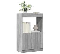 Homgoday Aparador gris Sonoma 63 x 33 x 100 cm de aglomerado, mueble aparador, armario de suelo, muebles de oficina, mesilla de noche, aparador para dormitorio