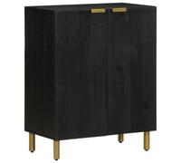 Homgoday Aparador negro 60 x 33 x 75 cm de madera multicapa para decoración de armario, armario de suelo, muebles de oficina, mesilla de noche, aparador para dormitorio, modelo 4017650
