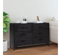 Homgoday Aparador negro de 110 x 35 x 70 cm, de madera maciza de pino, para decoración de armario, armario de suelo, muebles de oficina, mesilla de noche, dormitorio, mesilla de noche aparador para