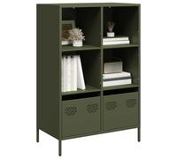 Homgoday Aparador verde oliva 68 x 39 x 103,5 cm de acero, mueble aparador, armario de suelo, muebles de oficina, mesilla de noche, aparador para dormitorio, modelo 851386