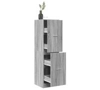 Homgoday Armario de farmacia gris Sonoma 40 x 41 x 144,5 cm aglomerado, mueble aparador armario de suelo para baño, mueble portaobjetos estantes armario de almacenamiento para oficina