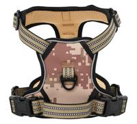 Homgoday Arnés para perros con correa y collar ajustable marrón camuflaje L, decoración de muebles de interior para salón, oficina, dormitorio