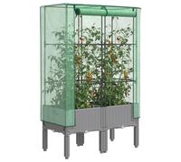 Homgoday Arriate con Cubierta Invernadero Aspecto ratán 80x40x140 cm Invernadero con Puerta y Ventanas para Balcón caseta de Tomates Invernadero Exteriores Invernadero de jardín Gris Claro