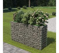 Homgoday Arriate de gaviones de Acero 180x50x100 cm Arriate Jardin de Acero Recubrimiento Polvo, Elevado Macetero Maceta para Plantas Vegetales Hierbas