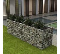 Homgoday Arriate de gaviones de Acero 360x90x100 cm Arriate Jardin de Acero Recubrimiento Polvo, Elevado Macetero Maceta para Plantas Vegetales Hierbas