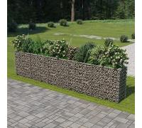 Homgoday Arriate de gaviones de Acero 450x50x100 cm Arriate Jardin de Acero Recubrimiento Polvo, Elevado Macetero Maceta para Plantas Vegetales Hierbas