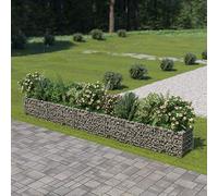 Homgoday Arriate de gaviones de Acero 450x50x50 cm Arriate Jardin de Acero Recubrimiento Polvo, Elevado Macetero Maceta para Plantas Vegetales Hierbas