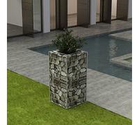 Homgoday Arriate de gaviones de Acero 50x50x100 cm Arriate Jardin Jardinera Exterior para Terraza Elevado Macetero Maceta para Plantas Vegetales Hierbas
