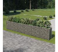 Homgoday Arriate de gaviones de Acero 540x50x100 cm Arriate Jardin Jardinera Exterior para Terraza Elevado Macetero Maceta para Plantas Vegetales Hierbas