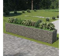 Homgoday Arriate de gaviones de Acero 540x90x100 cm Arriate Jardin de Acero Recubrimiento Polvo, Elevado Macetero Maceta para Plantas Vegetales Hierbas