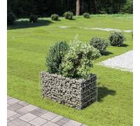 Homgoday Arriate de gaviones de Acero 90x50x50 cm Arriate Jardin Jardinera Exterior para Terraza Elevado Macetero Maceta para Plantas Vegetales Hierbas