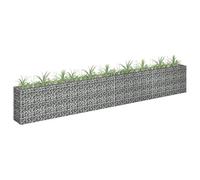 Homgoday Arriate de gaviones de Acero galvanizado 360x30x60 cm Arriate Jardin Jardinera Exterior para Terraza Elevado Macetero Maceta para Plantas Vegetales Hierbas
