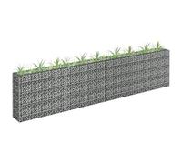Homgoday Arriate de gaviones de Acero galvanizado 360x30x90 cm Arriate Jardin Jardinera Exterior para Terraza Elevado Macetero Maceta para Plantas Vegetales Hierbas
