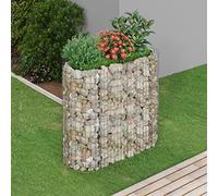 Homgoday Arriate de gaviones de Hierro galvanizado 120x50x100 cm Arriate Jardin Jardinera Exterior para Terraza Elevado Macetero Maceta para Plantas Vegetales Hierbas