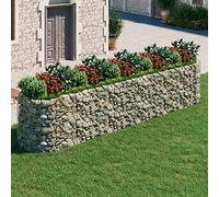 Homgoday Arriate de gaviones de Hierro galvanizado 500x100x100 cm Arriate Jardin Jardinera Exterior para Terraza Elevado Macetero Maceta para Plantas Vegetales Hierbas