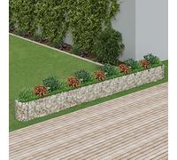 Homgoday Arriate de gaviones de Hierro galvanizado 610x50x50 cm Arriate de gaviones Muro de contención de Piedra Metall Gavión Gaviones metálico para Piedras Jaula Cesta de Alambre