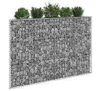 Homgoday Arriate de gaviones de Trapecio Acero galvanizado 150x20x100 cm Arriate Jardin de Acero Recubrimiento Polvo, Elevado Macetero Maceta para Plantas Vegetales Hierbas