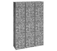 Homgoday Arriates de gaviones 3 Unidades Hierro 30x30x150 cm Arriate Jardin Jardinera Exterior para Terraza Elevado Macetero Maceta para Plantas Vegetales Hierbas