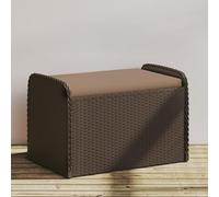 Homgoday Banco de almacenaje y cojín ratán sintético marrón 80x51x52 cm Banco Columpio Banco para Exterior Banco de Jardín