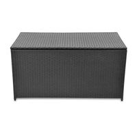 Homgoday Baúl de jardín de poliratán, dimensiones 120 x 50 x 60 cm, negro, para exteriores