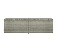 Homgoday Baúl de jardín de poliratán, dimensiones 200 x 50 x 60 cm, gris, para exteriores