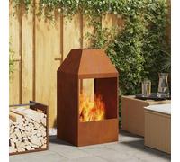 Homgoday Brasero Exterior Jardin Grande,Estufa al Aire Libre para Camping Cuenco para Hogueras Hoguera 50x50x100 cm de Acero Resistente a la Intemperie