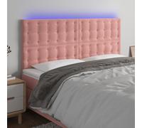 Homgoday Cabecero con LED,Cabecero para Dormitorio, Cabezal de Cama Cabecero con Luces LED Terciopelo Rosa 160x5x118/128 cm Cabeceros y pies de Cama Rosa