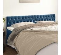 Homgoday Cabeceros 2 Unidades de Terciopelo Azul Oscuro 90x7x78/88 cm Cabecero, Cabezal de Cama, Cabecero para Dormitorio Bajo