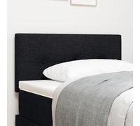 Homgoday Cabeceros de Cama,Mueble Cabecero,Cabecera LED con Botones tapizada en Negro de 100 cm