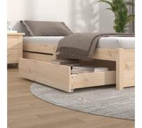 Homgoday Cajones de cama de 2 piezas de madera maciza de pino, marco de cama, marco de cama, marco de cama, marco moderno, estructura para salón, dormitorio, modelo 814979IT