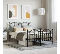 Homgoday Cama con cabecero y piecero de metal negro 120 x 200 cm, cama con marco de cama, estructura de cama, estructura de cama, marco moderno, estructura para salón, dormitorios