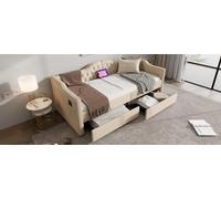 Homgoday Cama Día Elegante con USB y Puertos Tipo C, Estilo Clásico, para Niños y Huéspedes