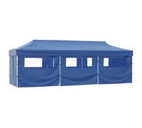 Homgoday Carpa Plegable Pop-up con 8 Paredes Laterales 3x9 m Azul Carpa de jardín Carpa de Fiesta Cenador Jardín Pabellón Pérgola Carpa