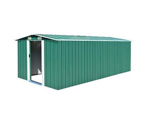 Homgoday Caseta de jardín Metal Verde 257x489x181 cm caseta Jardin Exterior casetas metalicas de Jardin trastero Exterior