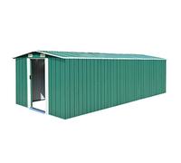 Homgoday Caseta de jardín Metal Verde 257x580x181 cm caseta Jardin Exterior casetas metalicas de Jardin trastero Exterior