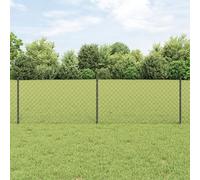 Homgoday Cerca de Cadena con 22 Postes U Gris 0.6x25 m de Acero Postes de Cerca de Metal,Postes de Cerca de Acero para jardín, Césped, Granjas, Cercas al Aire Libre, Huertos, Carreteras