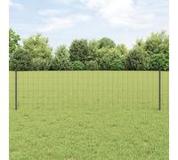 Homgoday Cerca Euro de con Postes U Juego de 2 Gris Acero Galvanizado Postes de Cerca de Metal,Postes de Cerca de Acero para jardín, Césped, Granjas, Cercas al Aire Libre, Huertos, Carreteras