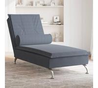 Homgoday Chaise Longue - Tumbona de masaje con cabecera gris oscuro de terciopelo, tumbonas para tomar el sol, sofá cama muebles, tumbona de piscina, tumbona de jardín modelo 379451