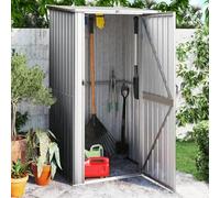 Homgoday Cobertizo de jardín Acero galvanizado Gris 118,5x97x209,5 cm Cobertizo de Jardín Cobertizo Metálico Almacenaje Caseta de Jardín Exterior para Almacenamiento de Herramientas