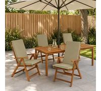 Homgoday Cojín Lumbar Alto para Silla de Exterior e Interior con Funda Desmontable y Cremallera Resistente a los Rayos UV con ataduras de Seguridad de poliéster 100% Espuma 120x50x6 cm Pack de 4