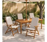 Homgoday Cojín Lumbar Alto para Silla de Exterior e Interior con Funda Desmontable y Cremallera Resistente a los Rayos UV con ataduras de Seguridad de poliéster 100% Espuma 120x50x6 cm Pack de 4