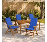 Homgoday Cojín Lumbar Alto para Silla de Exterior e Interior con Funda Desmontable y Cremallera Resistente a los Rayos UV con ataduras de Seguridad de poliéster 100% Espuma 120x50x6 cm Pack de 4