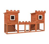 Homgoday Conejera al aire libre grande jaula animales pequeños 2 casitas, jaula para animales, jaula para pollos exterior para aves de corral, gallineros, conejos
