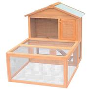 Homgoday Conejera al aire libre para animales pequeños de madera, jaula para animales animales jaulas exterior para aves de corral gallineros conejos