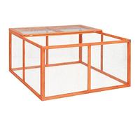 Homgoday Conejera de 124 x 120 x 60 cm, de madera maciza de abeto, jaula para animales o gallineros de exterior para aves de corral, gallineros y conejos